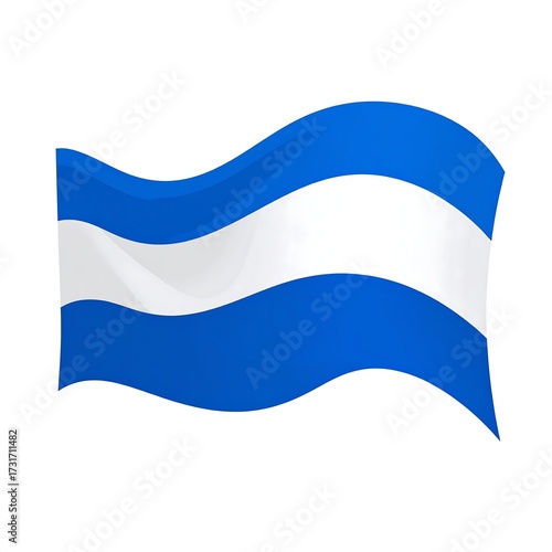 Free Download A stylized, waving flag with two horizontal blue stripes sandwiching a white stripe - GFXLoad