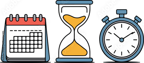 Calendar Hourglass Timer Illustration