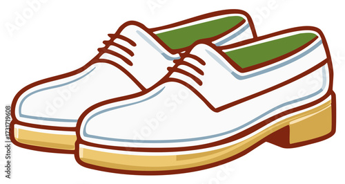 Classic white lace up mens dress shoes vector illustration