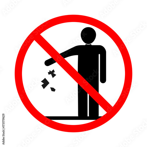 No Littering Sign, Do Not Litter Icon, No Trash Symbol, Littering Prohibited, Keep Clean Symbol
