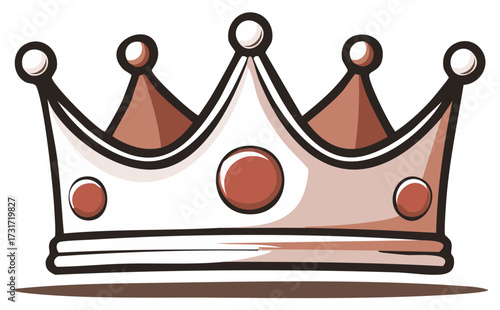 Stylized royal crown illustration with bronze details and red jewels