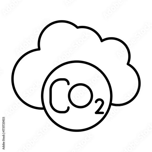 CO2 cloud line icon