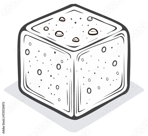 Outline Style Dice Illustration Showing the Numbers One, Two and Five