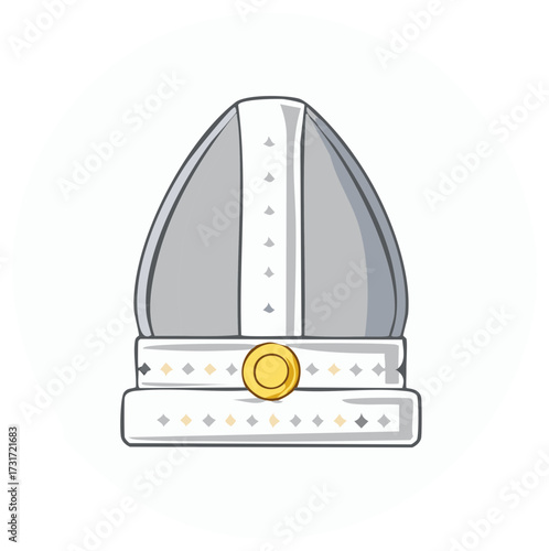 Illustrative depiction of a bishop's mitre, a religious symbolic icon.
