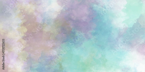 7Title	
Beautiful abstract watercolor background. Beauty sweet pastel yellow and green colorful with fluffy clouds on sky. multi color rainbow image. abstract fantasy growing light. .048