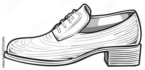 Elegant Lace Up Heel Dress Shoe Illustration Classic Footwear Design Fashionable Footwear for Formal Events Footwear Style