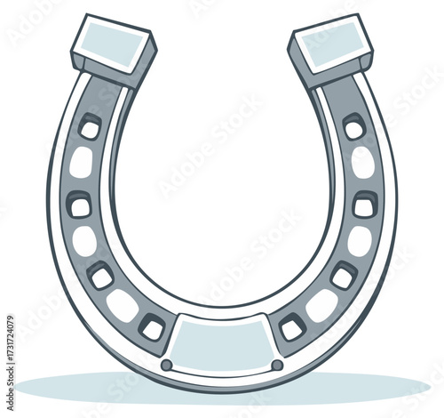 A silver horseshoe with multiple holes represents luck, charm, and symbol of good fortune in western traditions