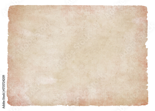 Vintage paper texture with torn rough edges. Antique old parchment sheet with grunge retro background	
