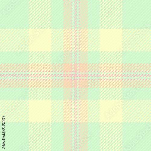 Magazine texture seamless tartan, colourful textile background check. Dining room pattern fabric vector plaid in light and lemon chiffon colors.
