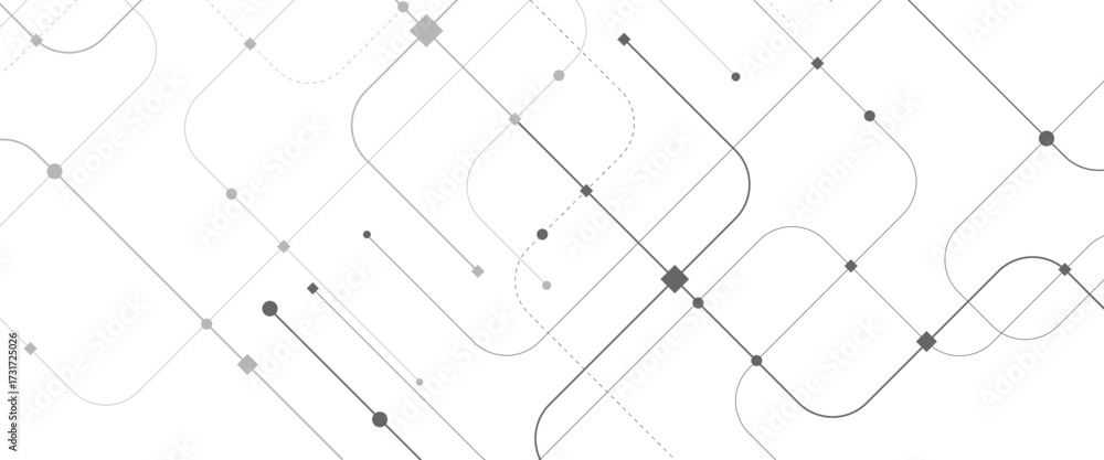 Fototapeta premium Vector abstract digital technology with geometric with crossed lines and dots.