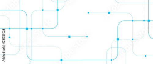 Vector abstract digital technology with geometric with crossed lines and dots.