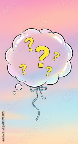 Question Mark Balloon in a Pastel Sky