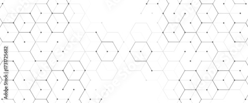 Vector digital geometric hexagonal science connection concept