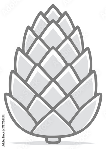 Stylized Hop Cone Vector Illustration for Beer and Brewing