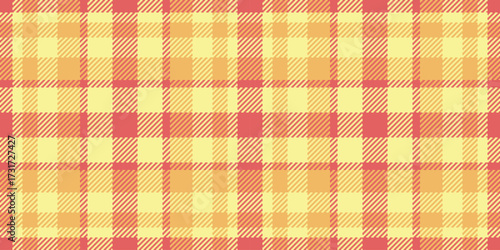 Industry plaid tartan seamless, professional pattern fabric texture. Relief check vector textile background in yellow and amber colors.