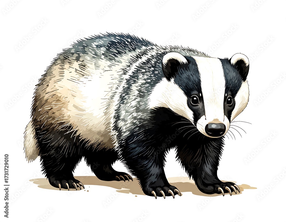 Fototapeta premium Detailed illustration of a badger