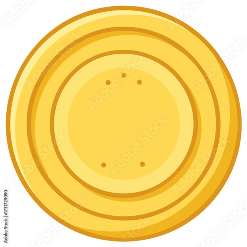 Illustrated golden tortilla flatbread, Mexican food concept, yellow and circular design