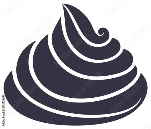 Abstract Swirl Design of Dark Purple Whipped Cream