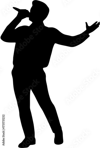 silhouette of a man singing pose