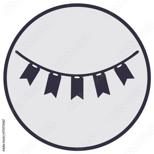 Party Bunting Garland Decorative Celebration Banner Icon