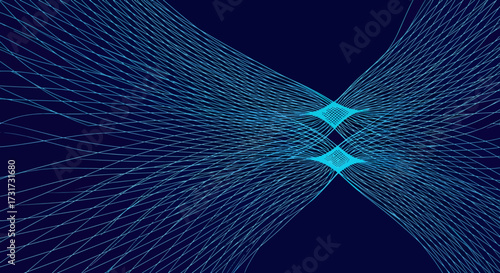 Abstract Blue Lines A Dynamic Geometric Composition on Dark Background