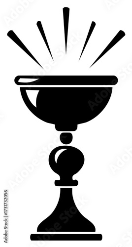 Chalice Silhouette with Radiating Lines Religious Celebration Symbol