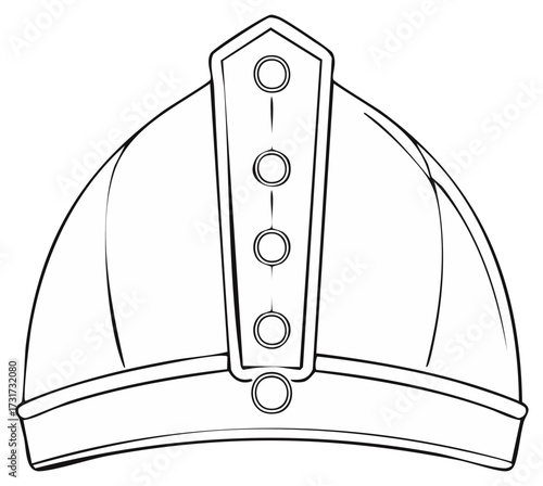 Outline Drawing of a Mitre, Traditional Ecclesiastical Headdress Worn by Bishops