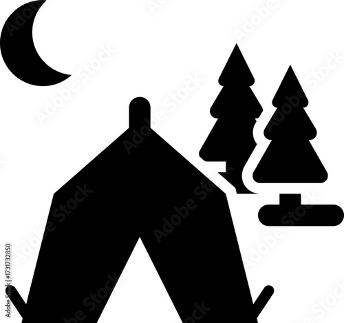 Camping under the moon