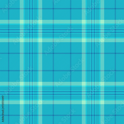 A bright, seamless plaid pattern in cool turquoise hues. Classic textile design, versatile for backgrounds, apparel, or creative projects requiring a fresh, modern touch.