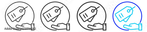 Brand Ownership Icon Set Collection in Creative Outline Style for Business Featuring Multiple Thickness Variations Perfect for Franchise Legal Documents Permits and Compliance