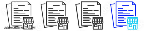 Franchise Disclosure Icon Set Collection in Creative Outline Style for Business Featuring Multiple Thickness Variations Perfect for Franchise Legal Documents Permits and Compliance