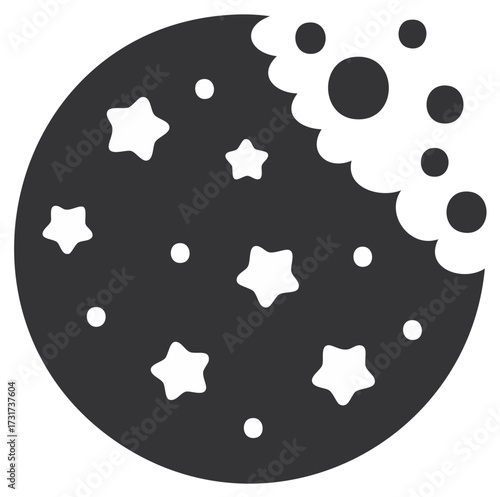 Stylized Star Shaped Cookie with Bite Mark Illustration Icon