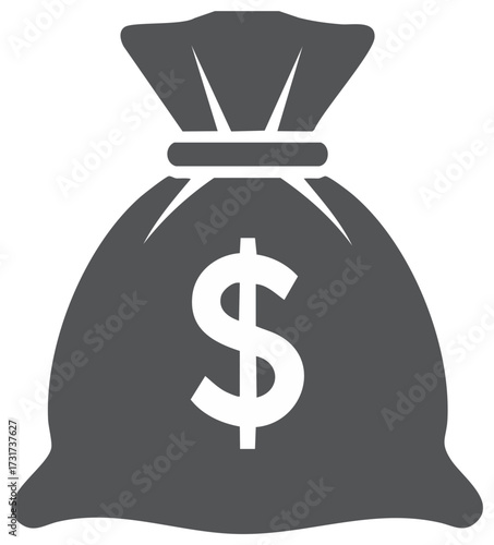 Money bag with dollar sign illustration for finance and wealth concepts