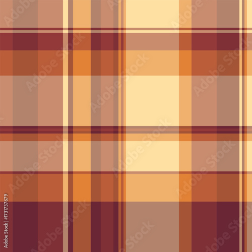 Store texture vector textile, 2025 seamless pattern check. Romantic fabric background plaid tartan in orange and red colors.
