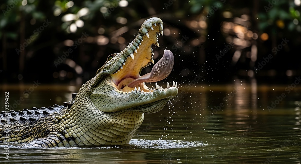 Fototapeta premium Crocodile open mouth. (1)