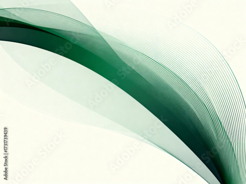 Elegant Parametric Flowing Green Lines Abstract