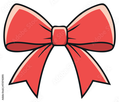Decorative Red Ribbon Bow Illustration