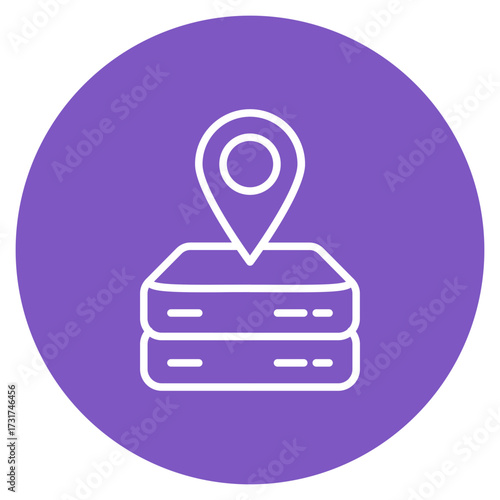 Server Location icon vector image. Can be used for Web Hosting.