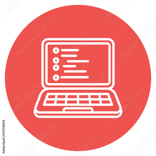 Laptop Coding icon vector image. Can be used for Web Hosting.
