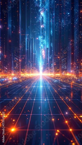 Futuristic city path