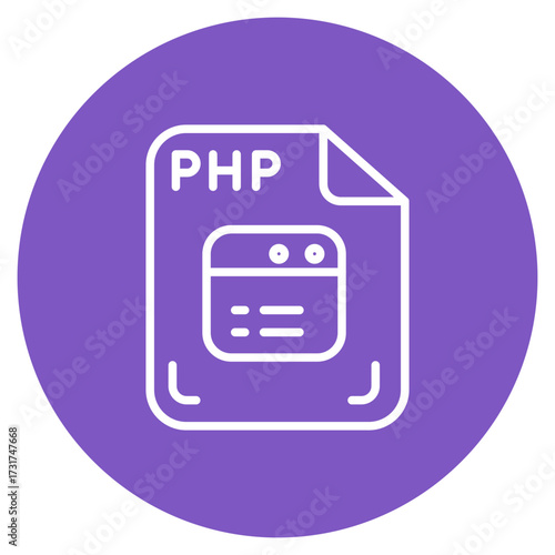 Php File icon vector image. Can be used for Computer Programming.