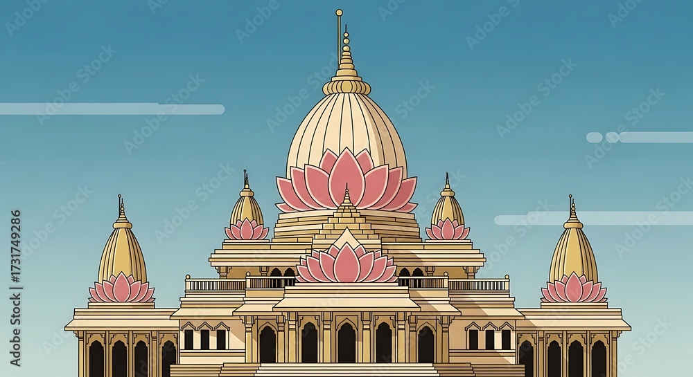 Fototapeta premium Ornate Temple Building.