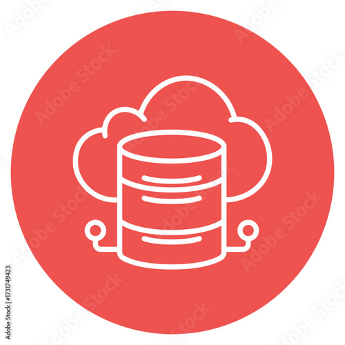 Cloud Database icon vector image. Can be used for Online Marketing.