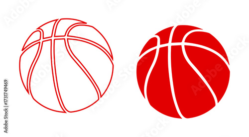Round Basketball Outline Icon - Sport, Game, and Athletic Activity Line Art Vector	Round Basketball Outline Icon - Sport, Game, and Athletic Activity Line Art Vector	