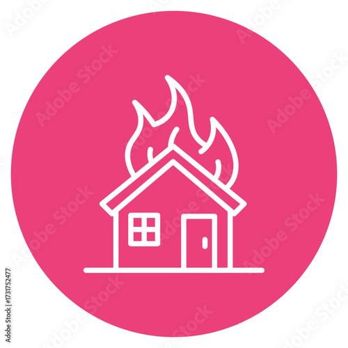 Burning House icon vector image. Can be used for Prison.