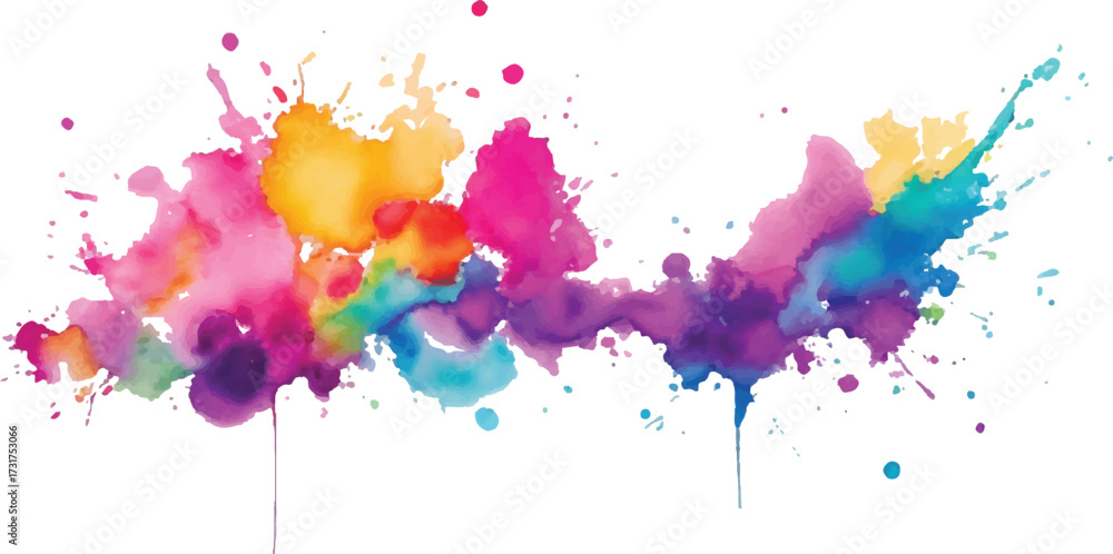 Obraz premium Dynamic Multicolor Powder Dust Splash with Vibrant Rainbow Holi Paint Explosion on Isolated White Background for Modern Creative Artwork