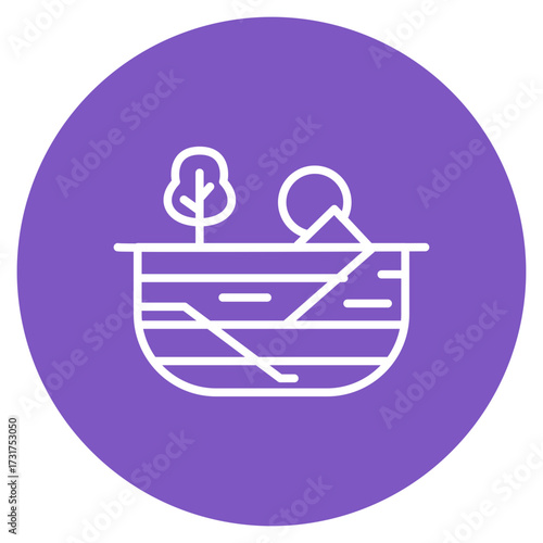 Land SInk icon vector image. Can be used for Natural Disaster.