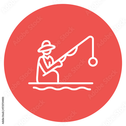 Fisherwoman icon vector image. Can be used for Women.
