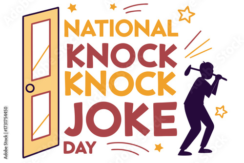 NATIONAL KNOCK KNOCK JOKE DAY vector illustration