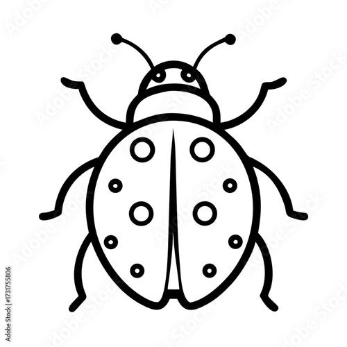 Ladybug icon on transparent background for spring equinox celebration  